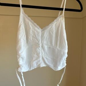 Hollister White Lace Trim Tank Top